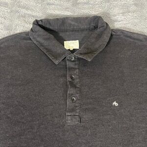 Rag & Bone New York Mens XXL Charcoal Gray Short Sleeve Cotton Blend Polo Shirt